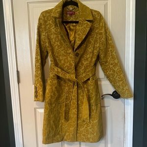 Merona (Target) GORGEOUS mustard floral design pea coat. Women’s size S.